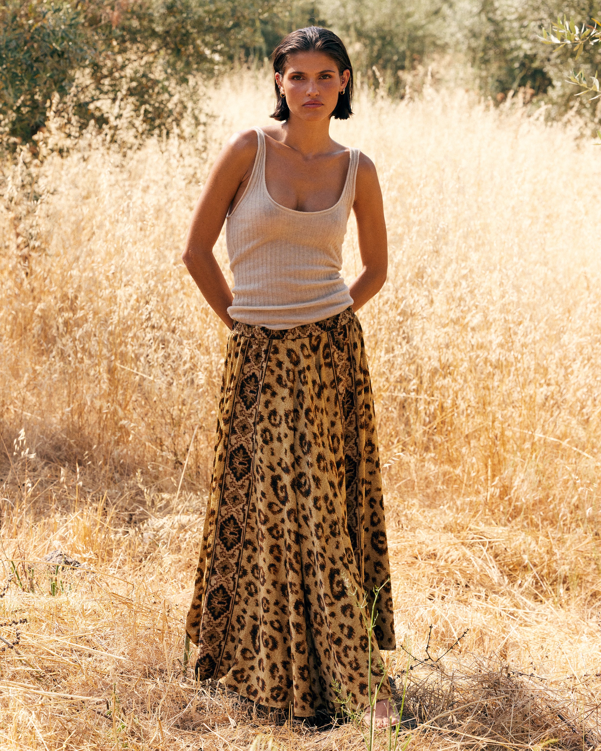 L'Appartement【MES DEMOISELLES】LONG SKIRT Lino Beige Skirt | Mes Demoiselles – Mes Demoiselles Paris