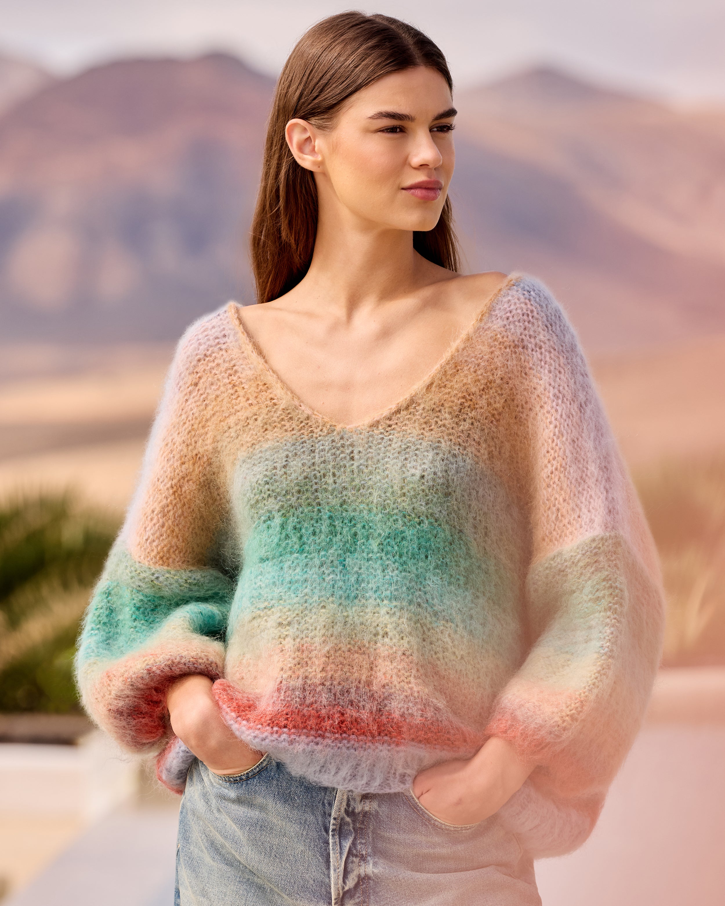 mes demoiselles...  パステル　ハンドメイドニット Stuti Blue Sweater | Mes Demoiselles – Mes Demoiselles Paris